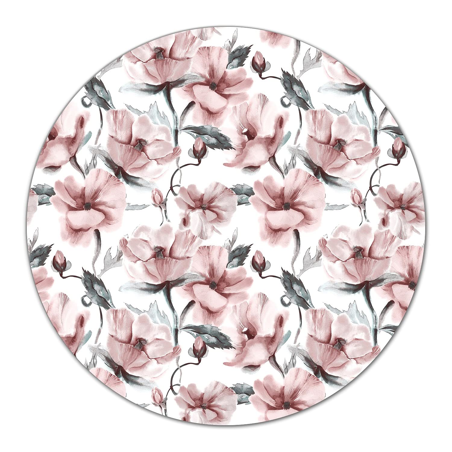 Coloray Glas Schneidebrett 40cm Herdabdeckplatte Servieren von Speisen Spritzschutz Glasabdeckplatte Gehärtetes Glas Induktionsherdabdeckung - Blumenrot-Greylarge.