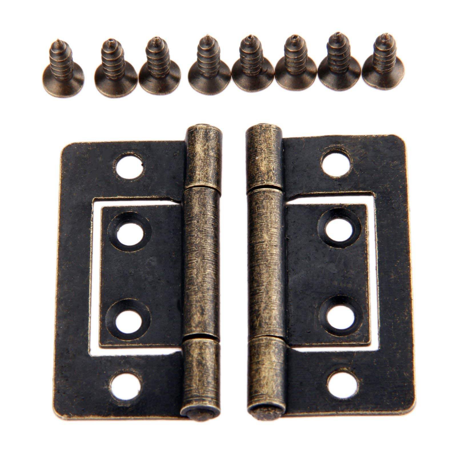 Nvsfzgiyg One Color Hinge, 2Pcs V-Intage Furniture Cabinet Drawer Door Luggage Iron Antique Decorative 38X20mm