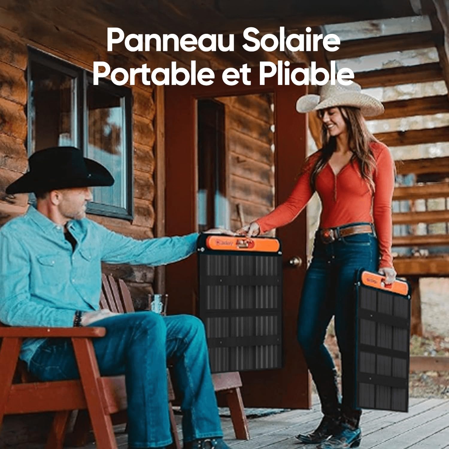 Jackery SolarSaga 100W Panneau Solaire Portable Bifacial pour Station Électrique Explorer 240V2/500/1000V2, Chargeur Solaire Pliable avec Sorties USBC/A pour Camping, Plein Air et Camping-cars