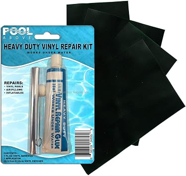 Heavy Duty Vinyl Repair Patch Kit | Vinyl Cement Adhesive Glue and Colored Patches for Inflatables Boat Raft Kayak Air Beds Inflatable Mattress Hole Repair