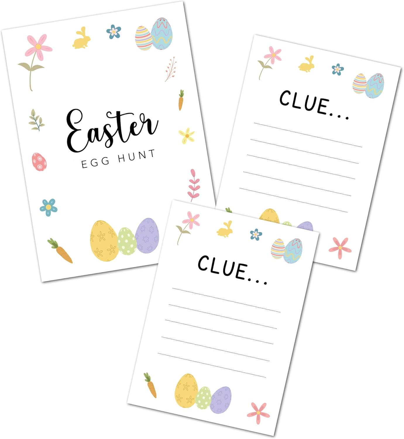 A6 Printed Easter egg hunt clue cards, Easter treasure hunt cards, 15 Easter Egg Hunt Clue Cards, Easter game idea, gift idea for easter