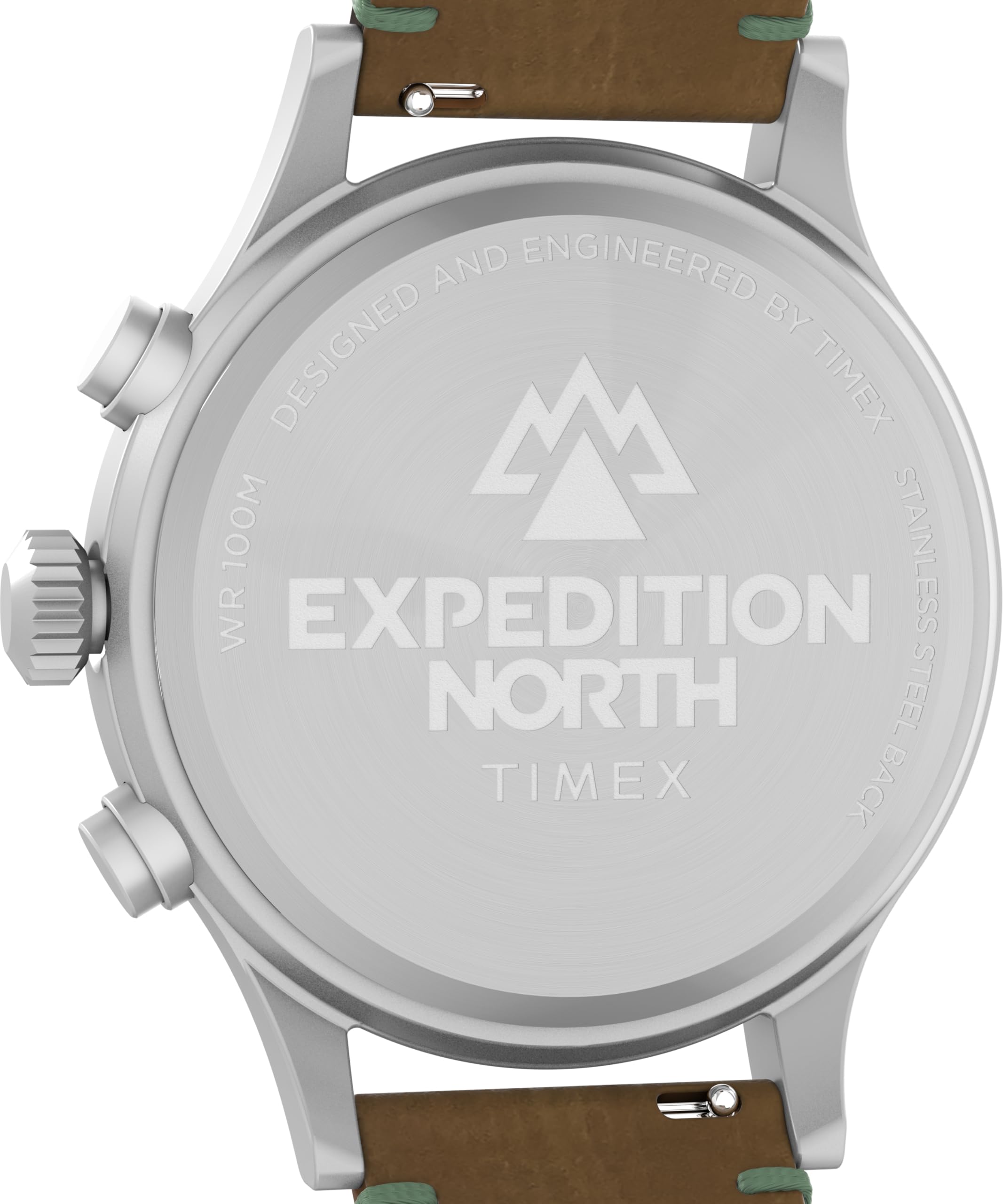 Timex Zegarek Męski Expedition North 42 mm, Brązowa Skóra, Pasek Wegański, Szybkozłączka, Szara Tarcza IP, Stalowa Obudowa TW2Y29900
