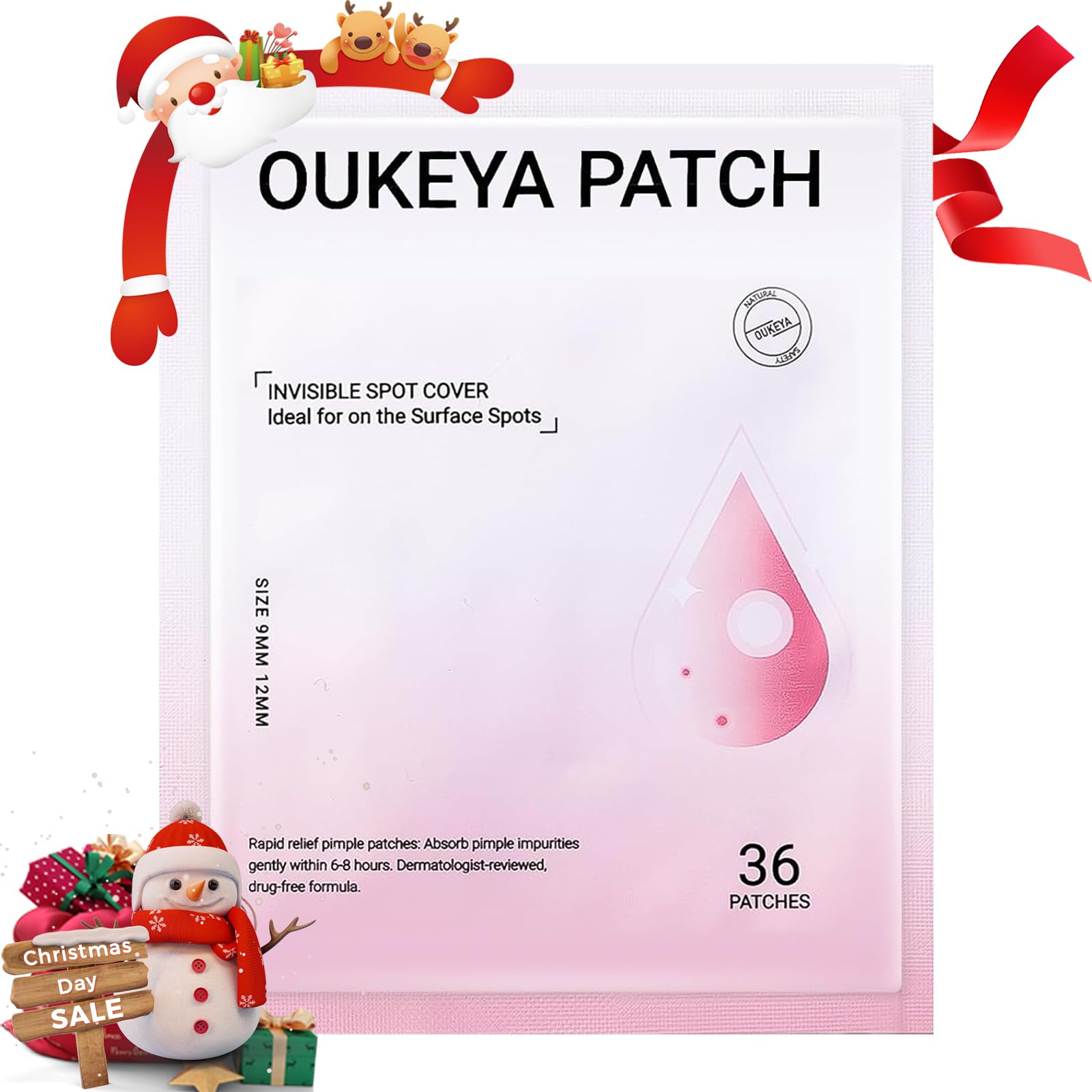 OUKEYAPimple Patches For Face: Emergency Spot Patch Hydrocolloid Acne Pimple Patch for Covering Zits and Blemishes Spot Stickers for Face and Skin 36 Patches