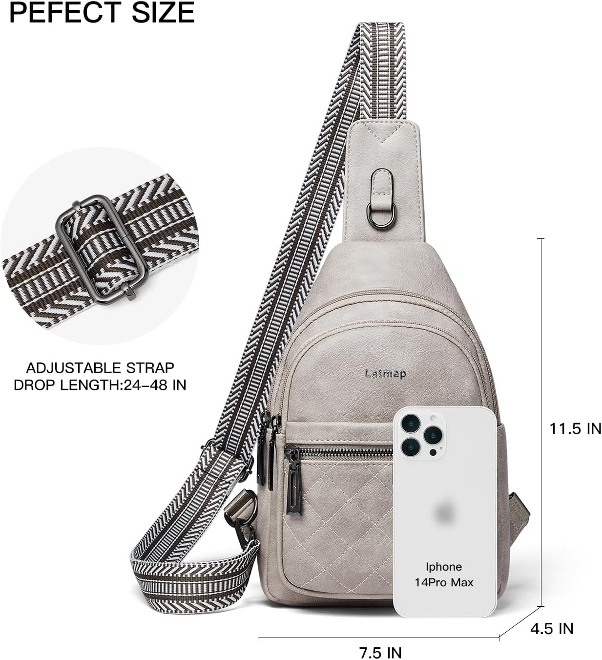 Sling Bag For Women Fanny Pack Crossbody Travel Shoulder Belt Bags Tote Backpack Purse Faux Leather - Image 3