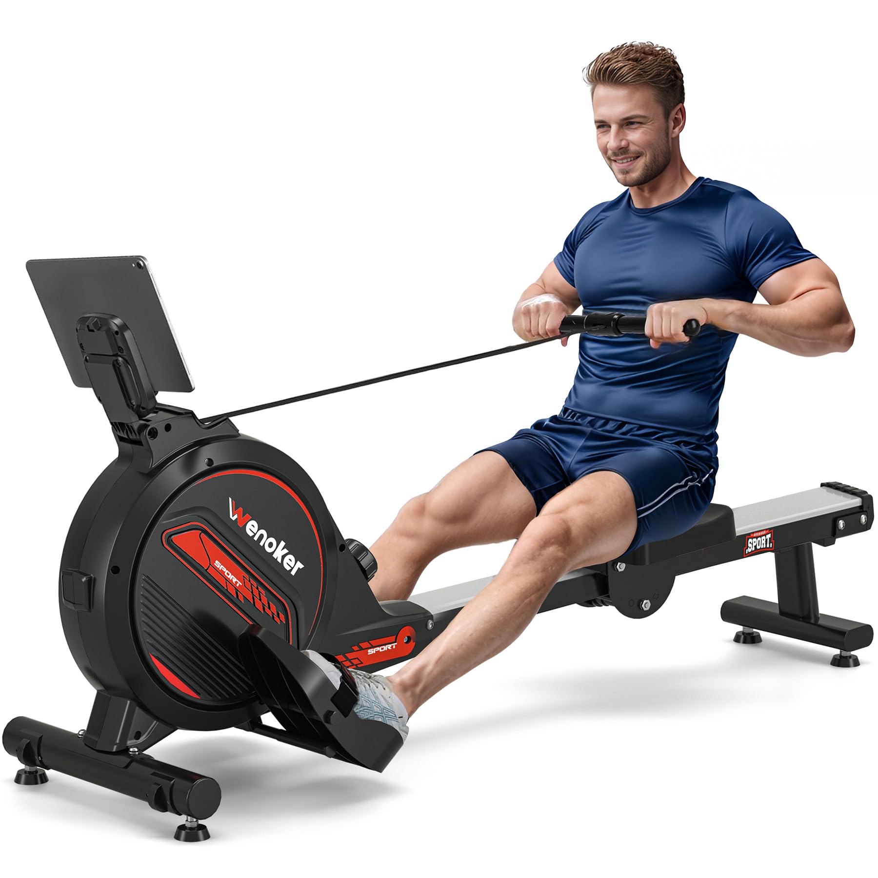 Rameur à Eau Pliable ORISYN - Charge 160kg, Réservoir 14L Bluetooth, Support Tablette - Pour Maison, Entraînement Intensif