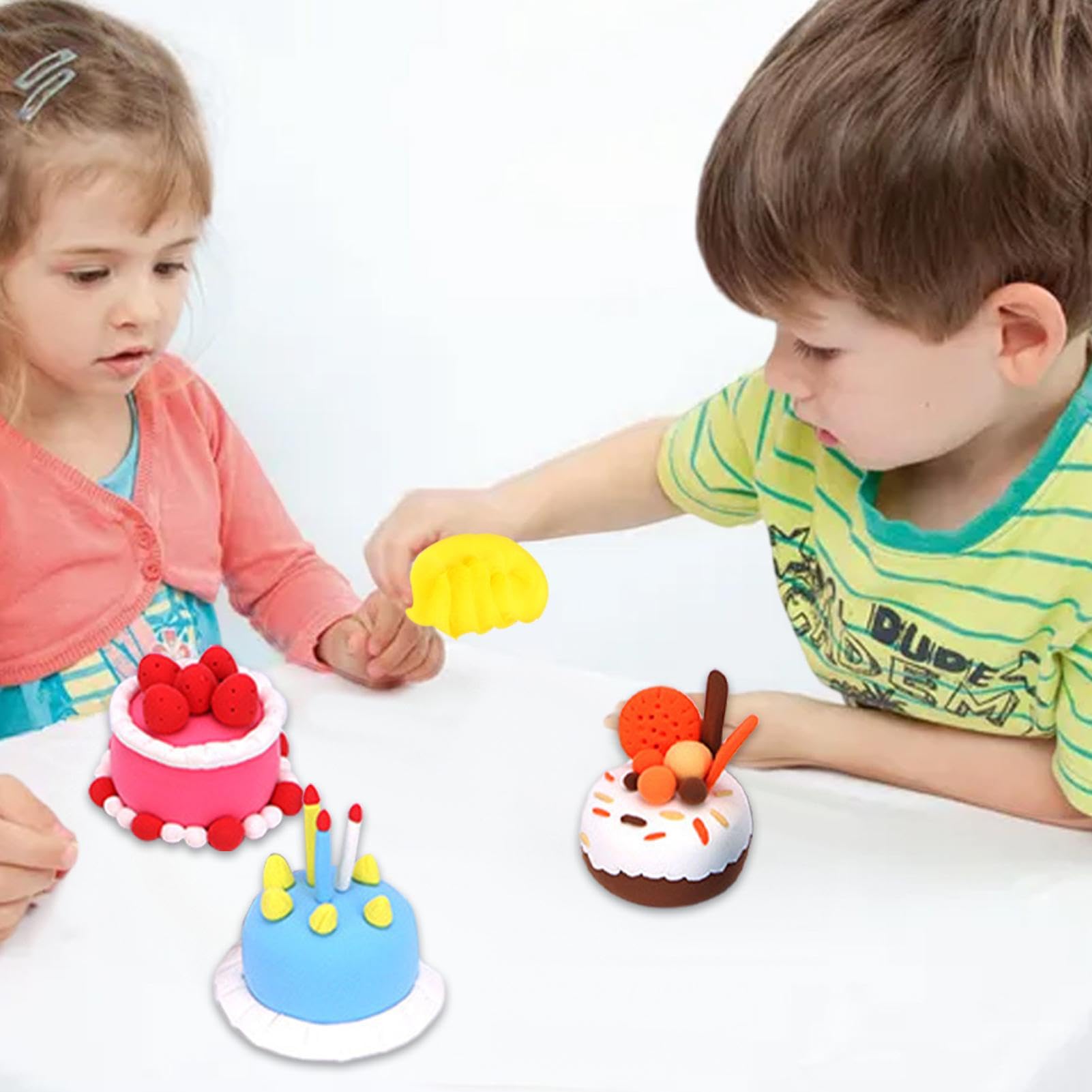 Kit de Arcilla, Kit de Arcilla Seca al Aire - Kit de Modelado de Animales domésticos/Postre/Dinosaurios para niños | 12 Estilos de artesanía artística Creativa, Kit de estuco en