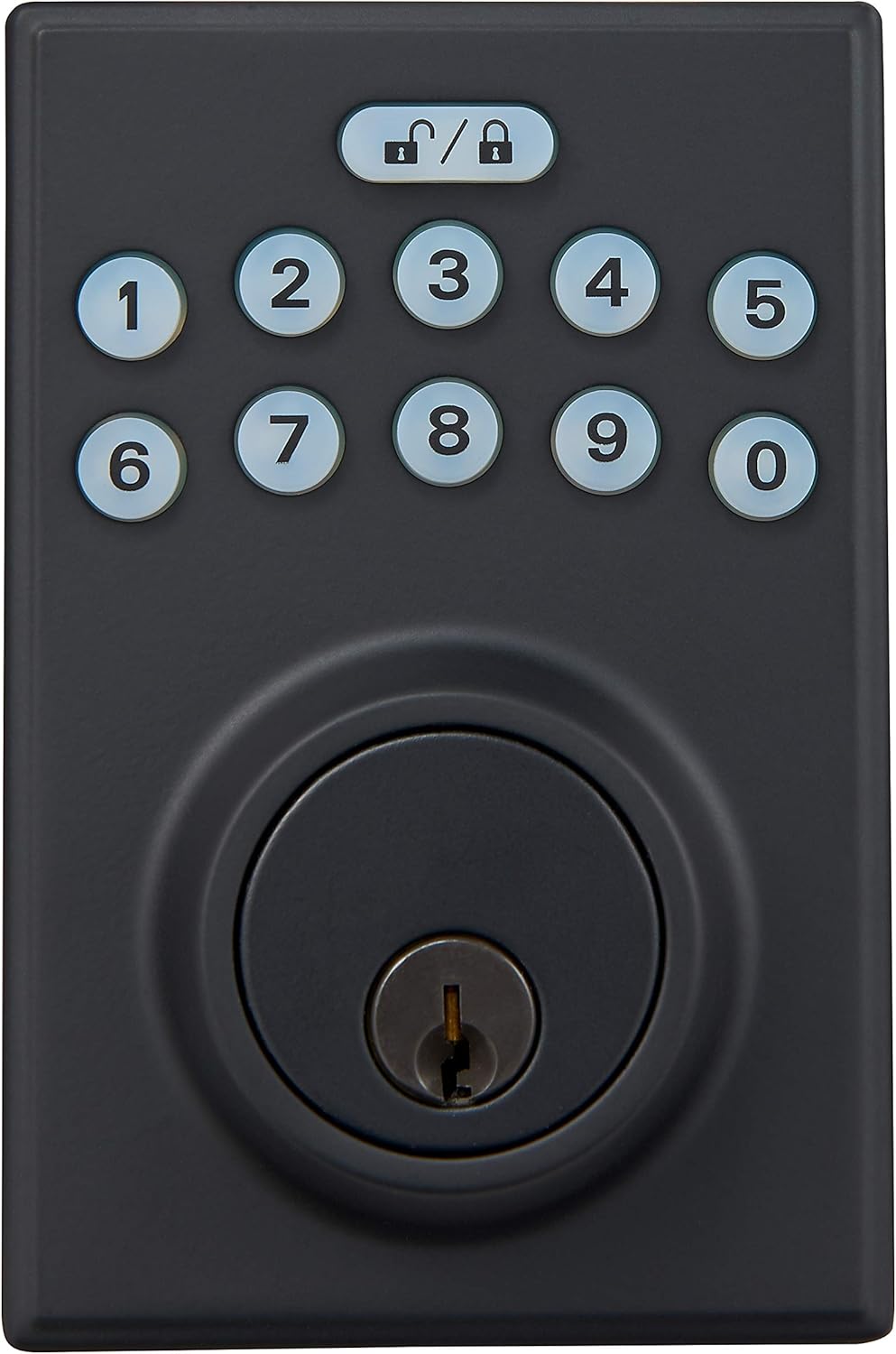 Amazon Basics Contemporary Electronic Keypad Deadbolt Door Lock, Keyed