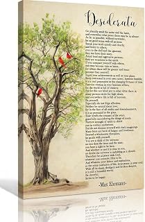 Desiderata Poem Framed Inspirational Pictures Prints Modern Vintage Desiderata Wall Art Encouraging Quotes Poster 12x18 inches
