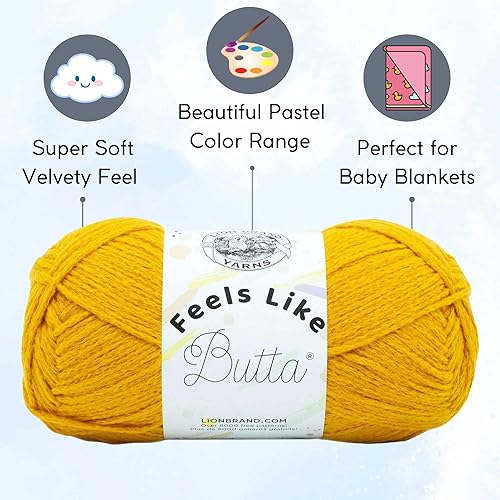 Miniatura 9 de Lion Brand Feels Like Butta - Ovillo de hilo para tejer suave de ganchillo, 100% poliéster, 100% poliéster, con 1 bolsa Artsiga para manualidades