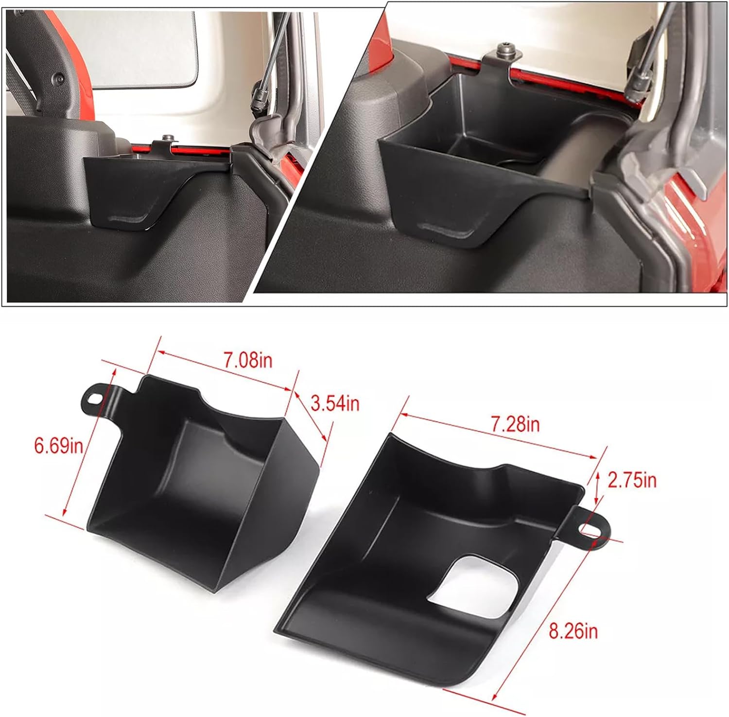 Wheel Well Storage Bin Rear Trunk Organizer Tray Cargo Storage Box for 2024 2025 2026 Jeep Wrangler JL JLU Interior Accessories, Easy Screw-installation, Left & Right 2pcs