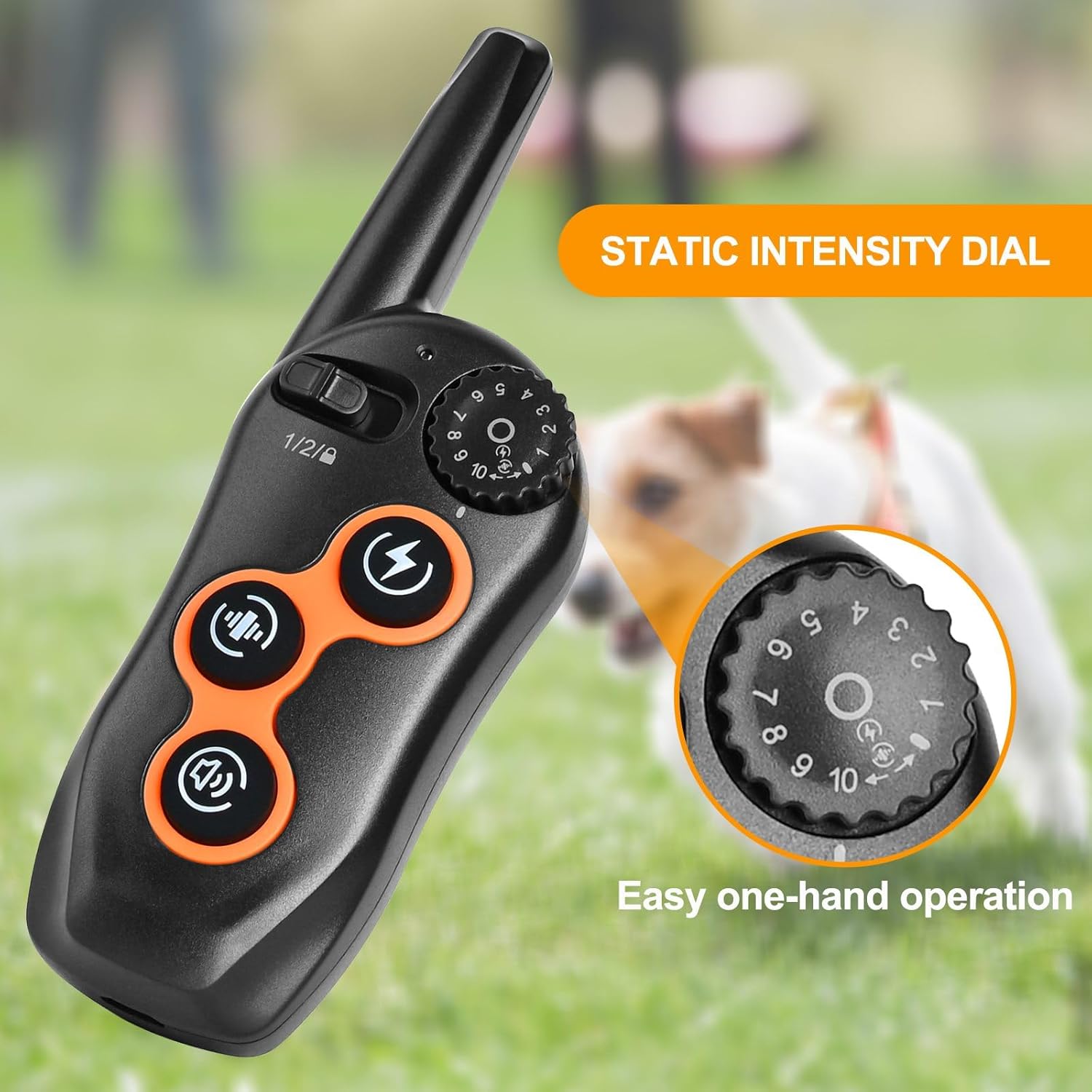 Dog Training Collar, IPX7 Waterproof Dog Training Collar with Remote Range 1300ft, 3 Training Modes, Beep, Static, Vibration, Rechargeable Electric Training Collar for Small Medium Large Dogs (Black)