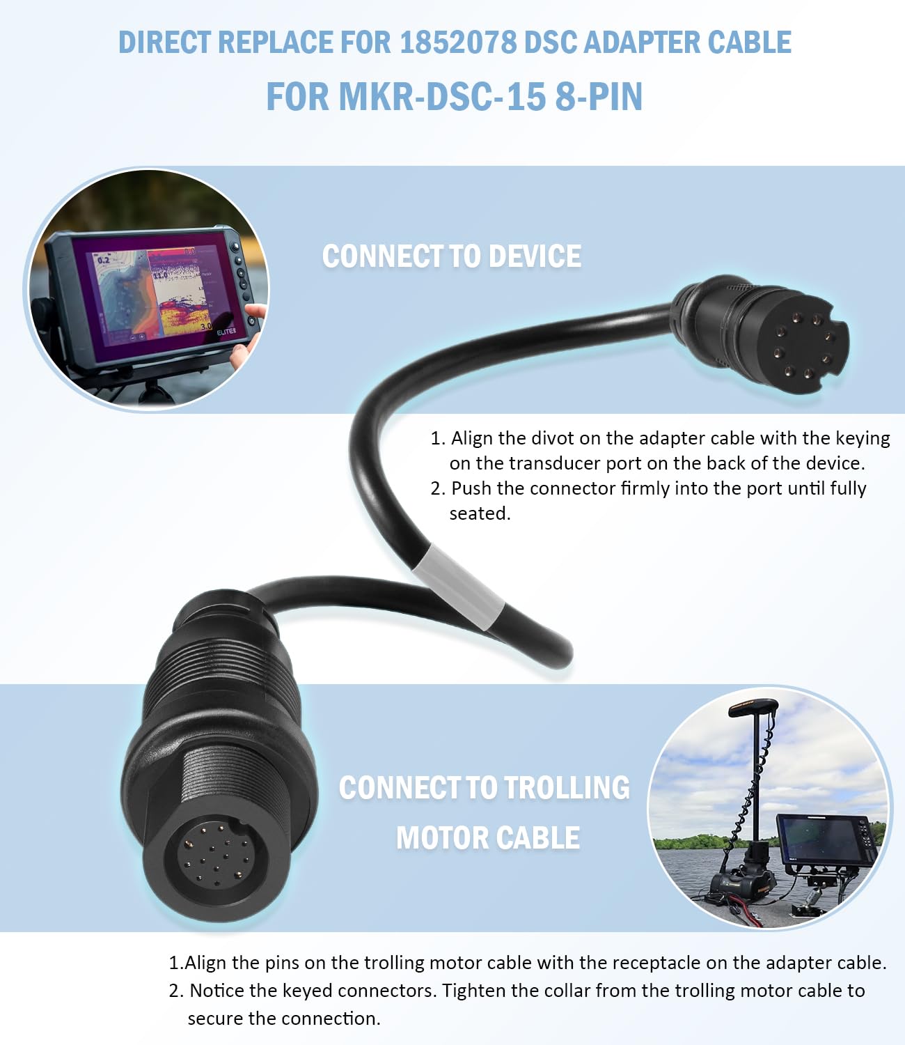 Câble Adaptateur DSC MKR-DSC-16 Pour Sondeur Lowrance 9 Broches Et Moteur Minn Kota