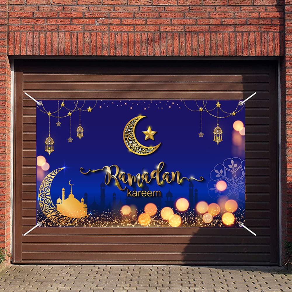 Sfondo del Feste Ramadan Banner Fondale Eid Mubarak in Tessuto Decorazione di Celebrazione di Eid al-Fitr Sfondo Striscione del Musulmano Sfondo Fotografico Kareem per Casa (Colorato