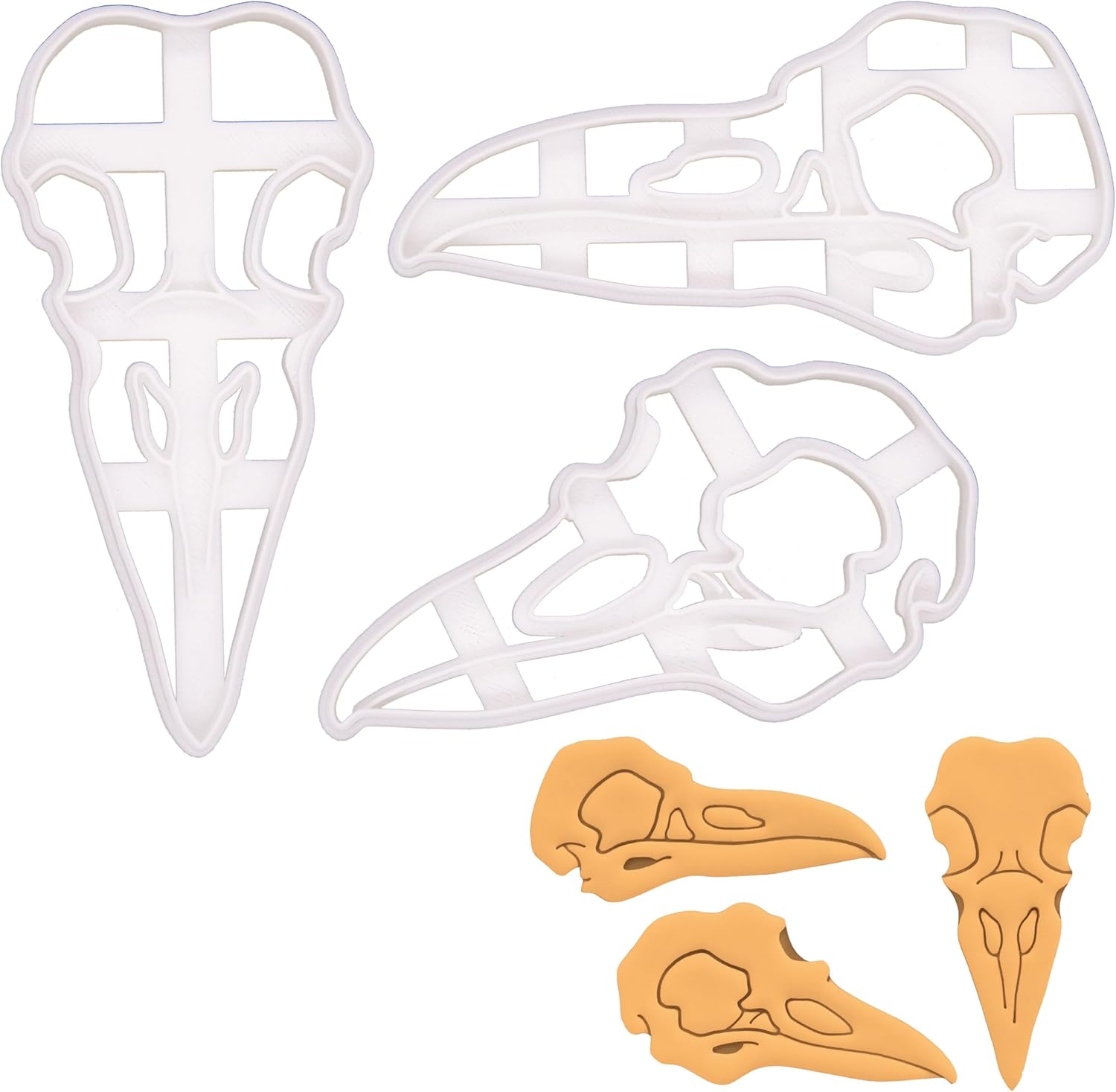 Set of 3 Raven Skull cookie cutters, 3 pieces - Bakerlogy