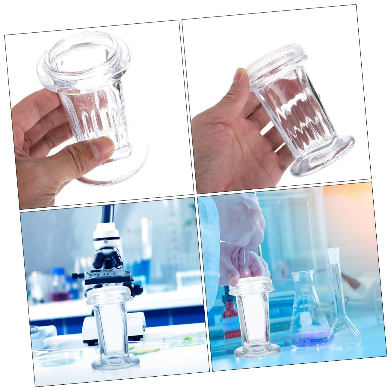 Frascos De Tinción De Vidrio Transparente Para Laboratorio, 2 Unidades Para Teñir Portaobjetos, Capacidad Para 5 Portaobjetos, Material Vidrio Resistente y Uso Profesional Científico
