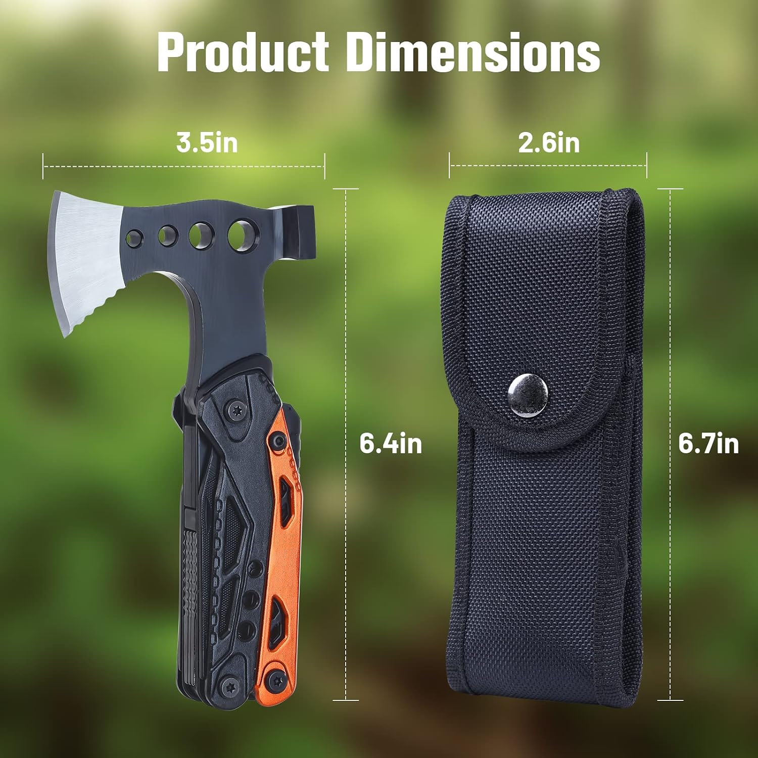 Sahara Sailor Multitool Survival Gear Outdoor Multi Tool Gifts for Men Women, 15 in 1 Hatchet with Knife Axe Hammer Saw Screwdrivers Pliers Bottle Opener Durable Sheath(18-in-1 Snowflake Extra Gift )