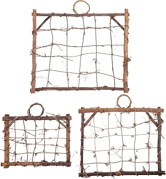 Air Plant Wall Hanger Succulent Wall Planters 3pcs Rustic Style Air Plant Holder Wood Frame Planter for Home Decor Wooden Hanging Planter Wooden Hanging Planter