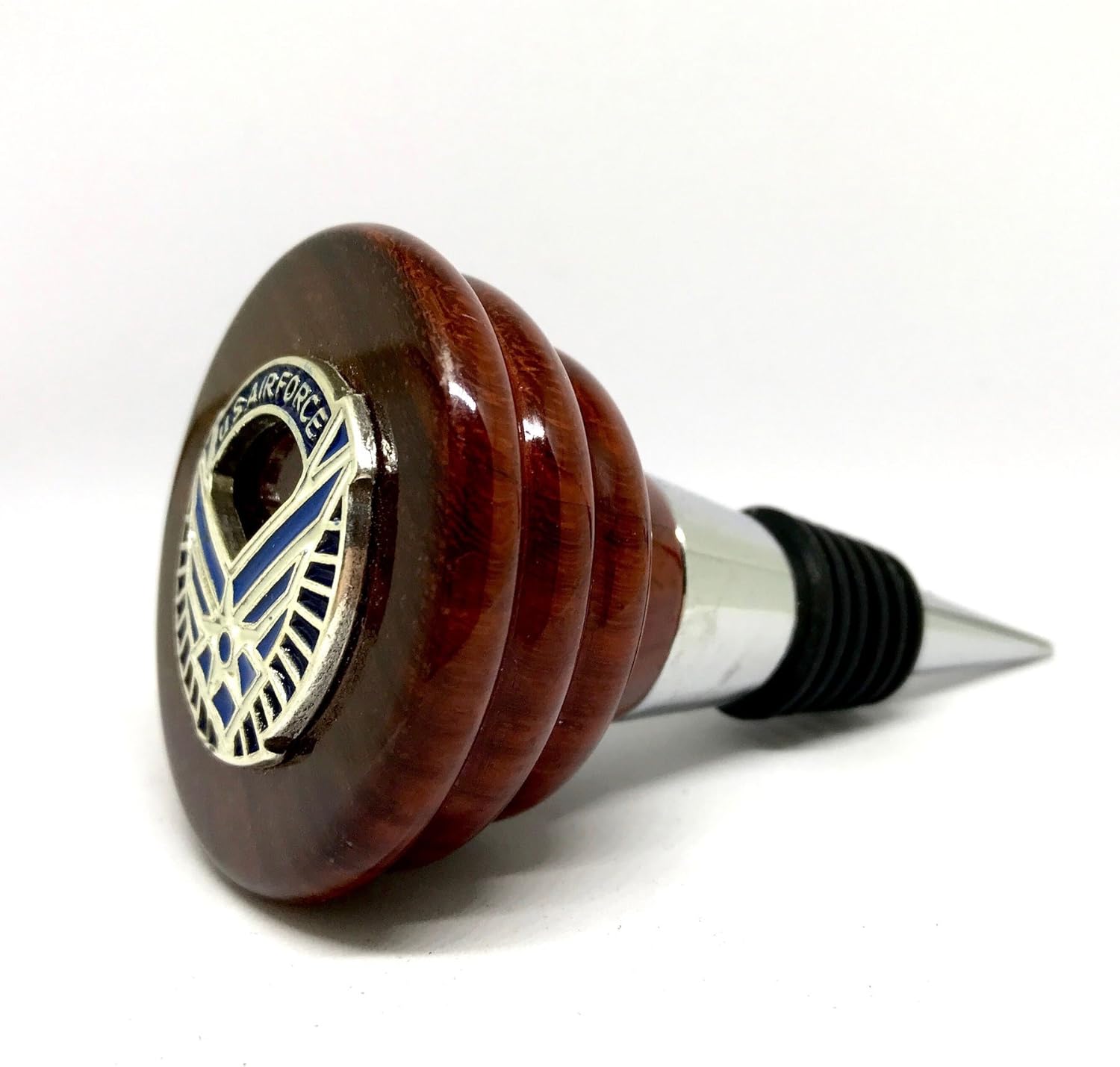 US Air Force Wine Stopper Exotic Rosewood Custom Bottle