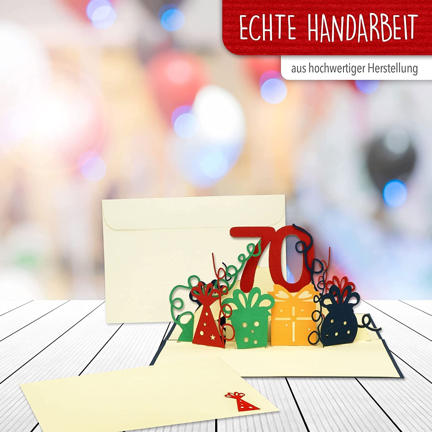 LIN17271 POP UP 3D Karte Zum 70. Geburtstag – Handgefertigt Mit Wow-Effekt