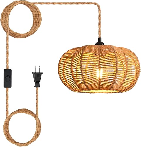 Miniatura 10 de Cable de luz colgante industrial de 15 pies - Accesorio de luz colgante enchufable, Cable de lámpara colgante estilo granja de 15 pies con 1