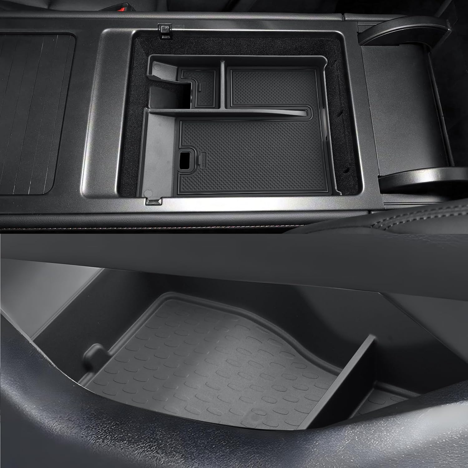 CDEFG 2Pcs for 2024 2025 2026 Lincoln Nautilus Center Console Organizer for 2024-2026 Lincoln Nautilus Accessories Console Organizer Tray Armrest Storage Box