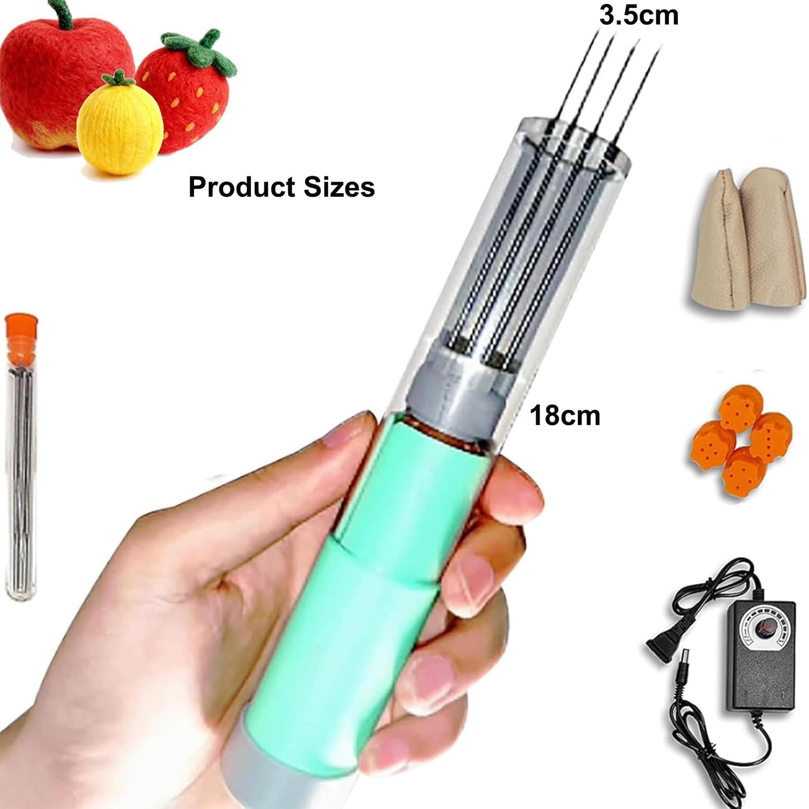 Herramienta De Fieltro De Lana De 7 Agujas Con Velocidad Y Carrera Ajustables De 2 Cm, Máquina De Fieltro Portátil Para Adultos Principiantes orange