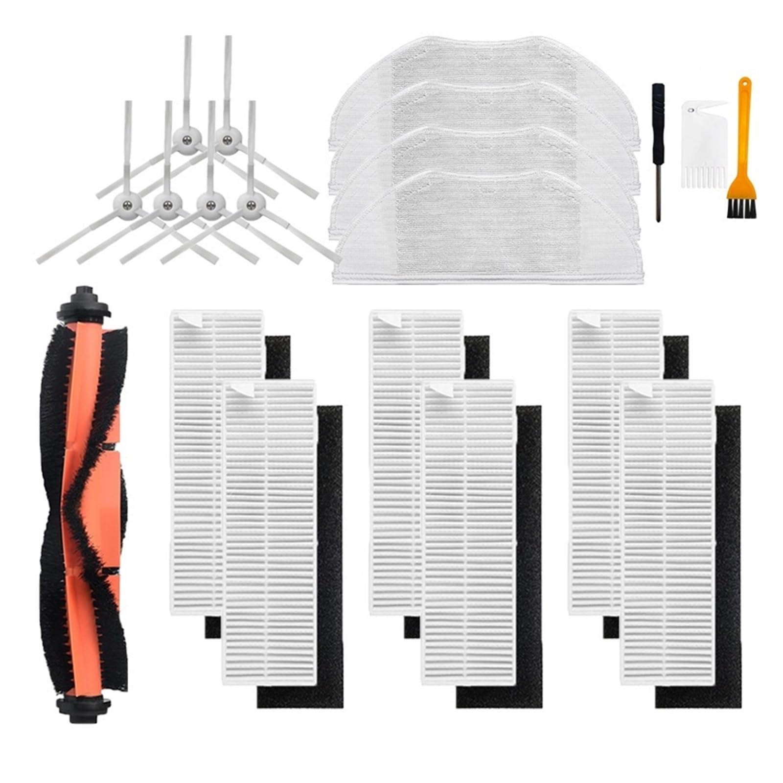 PORRSYDCD Compatible With Mijia G1 MJSTG1 Mi Robot Vacuum Mop Essential Side/Main Brush Cover Hepa Filter Mop Cloth Parts(Set5)