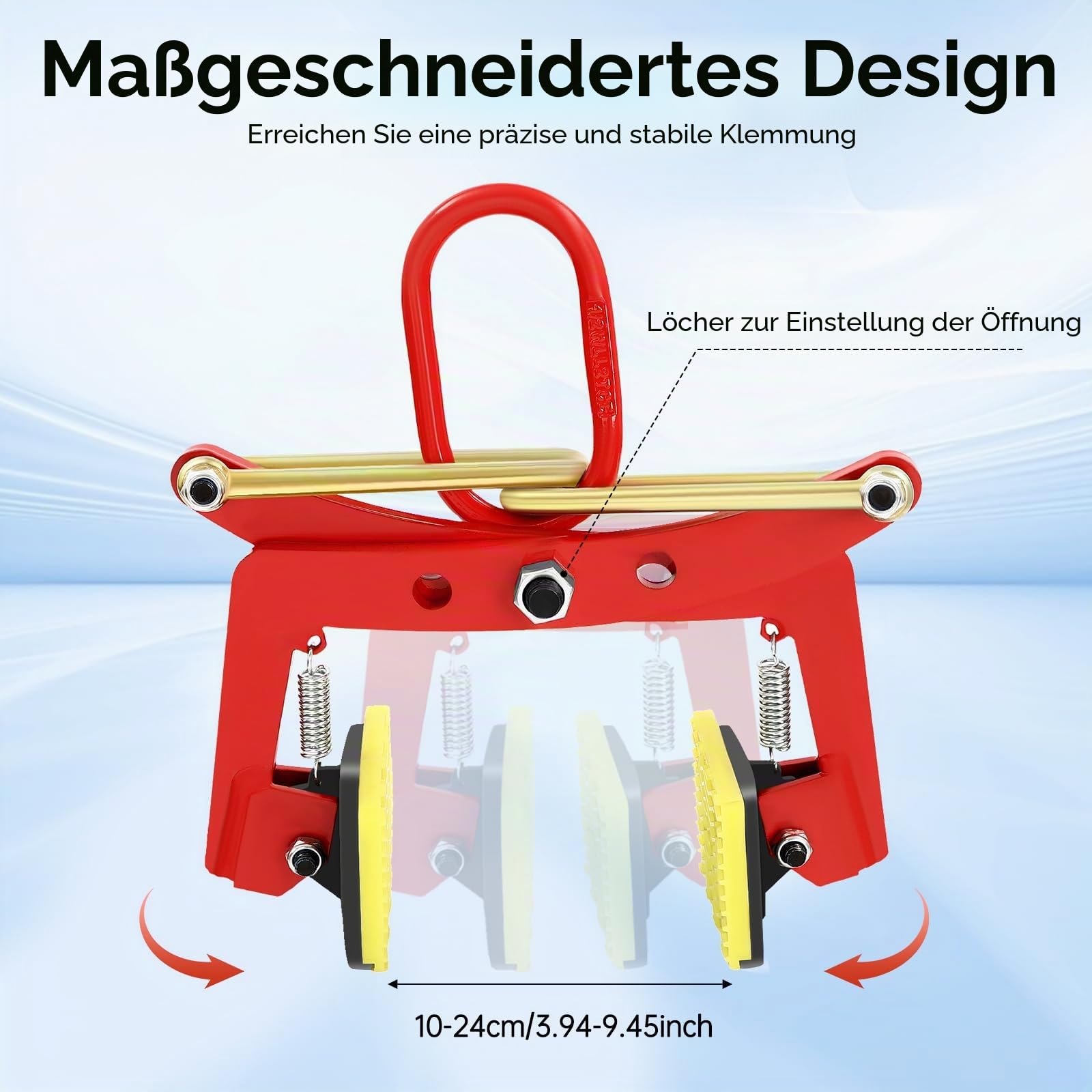 Steinklammerzange 330KG Bordsteinzange Hängeringe Versetzzange für 8 Zoll Steinbreite 10-24cm Verstellbare Steinträger Hebezange mit Endringe Bordsteinversetzzange für Stein Transportieren