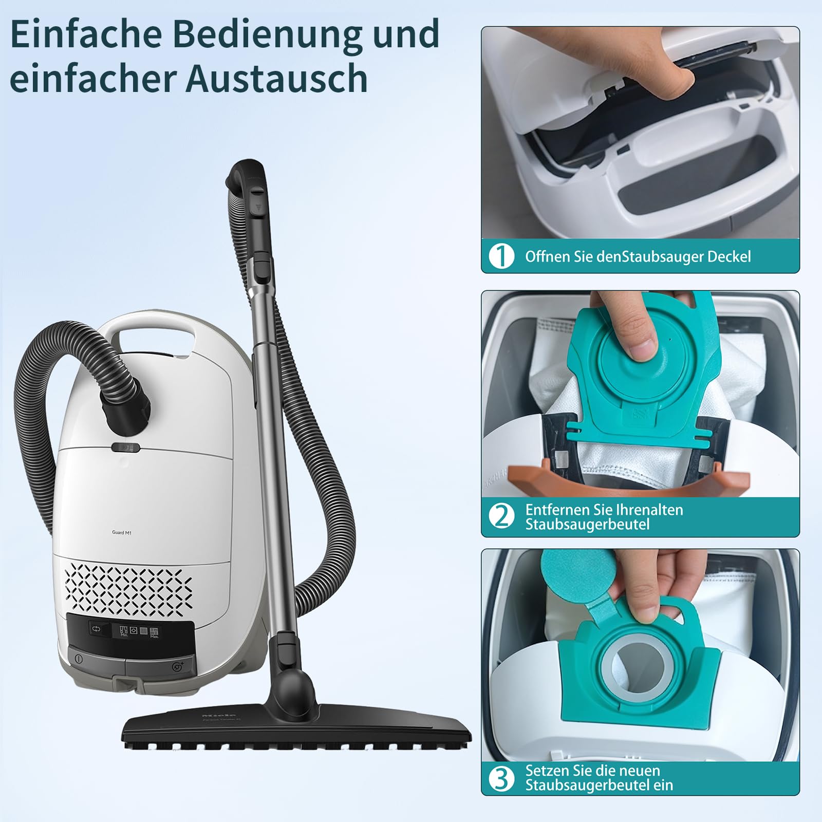 20 Stück Zubehör Staubsaugerbeutel für Miele TU Guard L1 Saugroboter