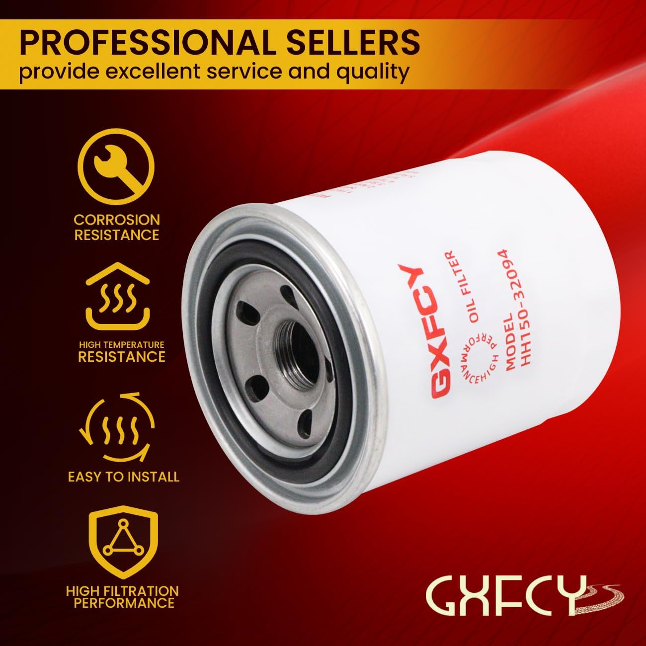 HH150-32094 Oil Filter Replace 51064 122-0833 HH150-32090 HH150-32804 Compatible with B1550 B1700 G1900 G2000 G3200 ZD1211 CV11-CV22 M18-M20 MV16-MV20 RTV-X1100(Pack of 6)