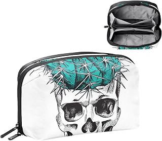 Electronics Organizer, Skull Cactus Hat Small Travel Cable Organizer Carrying Bag, Compact Tech Case Bag for Electronic Accessories, Cords, Charger, USB, Hard Drives
