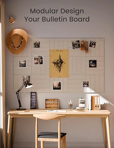 Miniatura 5 de Fluxynara - Tablero de anuncios grande de fieltro, 48 x 36 pulgadas, alternativa al corcho, paquete de 12, 70 lengüetas adhesivas, panel de pared