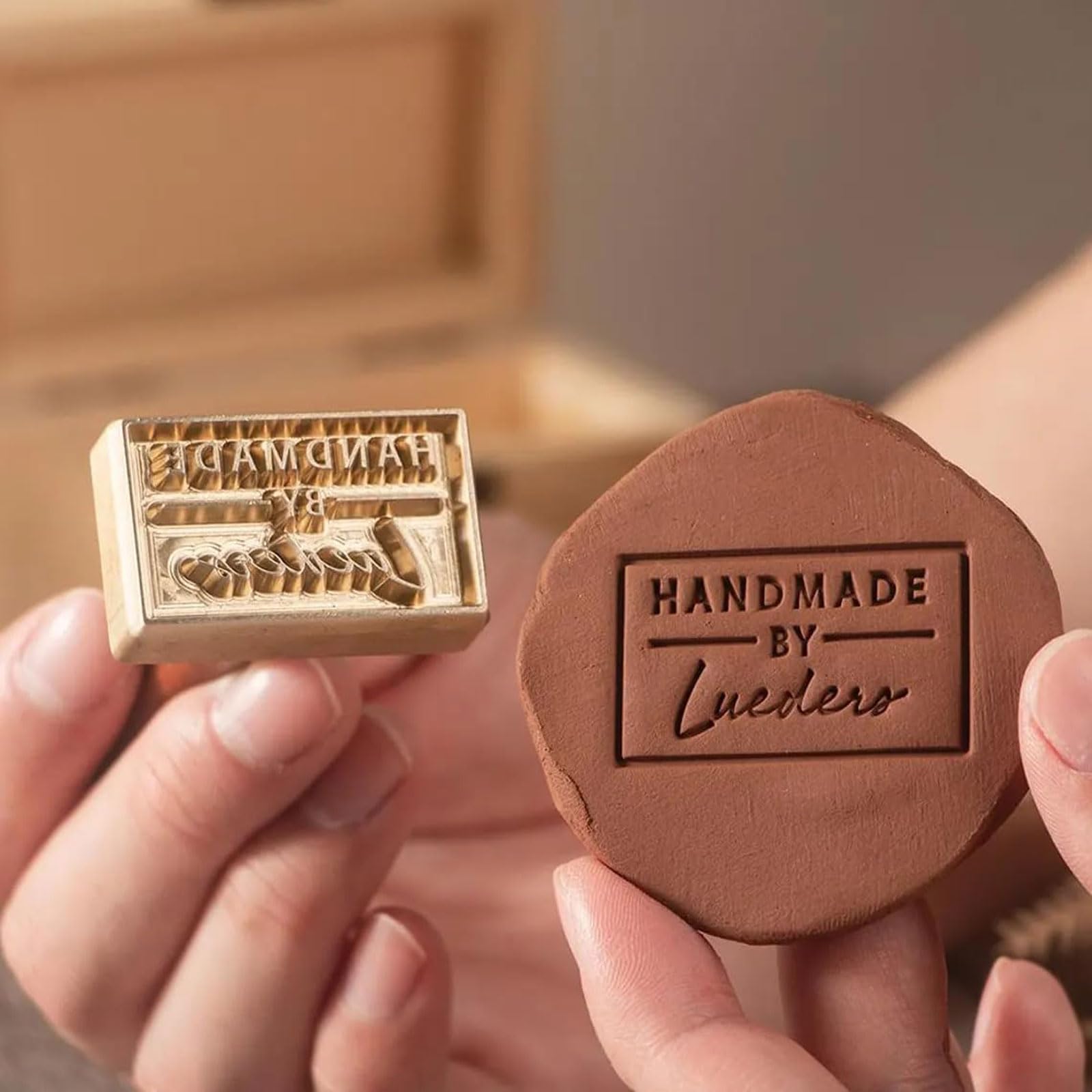 esmen Personalisierte Stempel, Keramikstempel, individuelle Töpferstempel mit Text oder Initialen, Keramik-Signaturstempel für Ton Seifenstempel