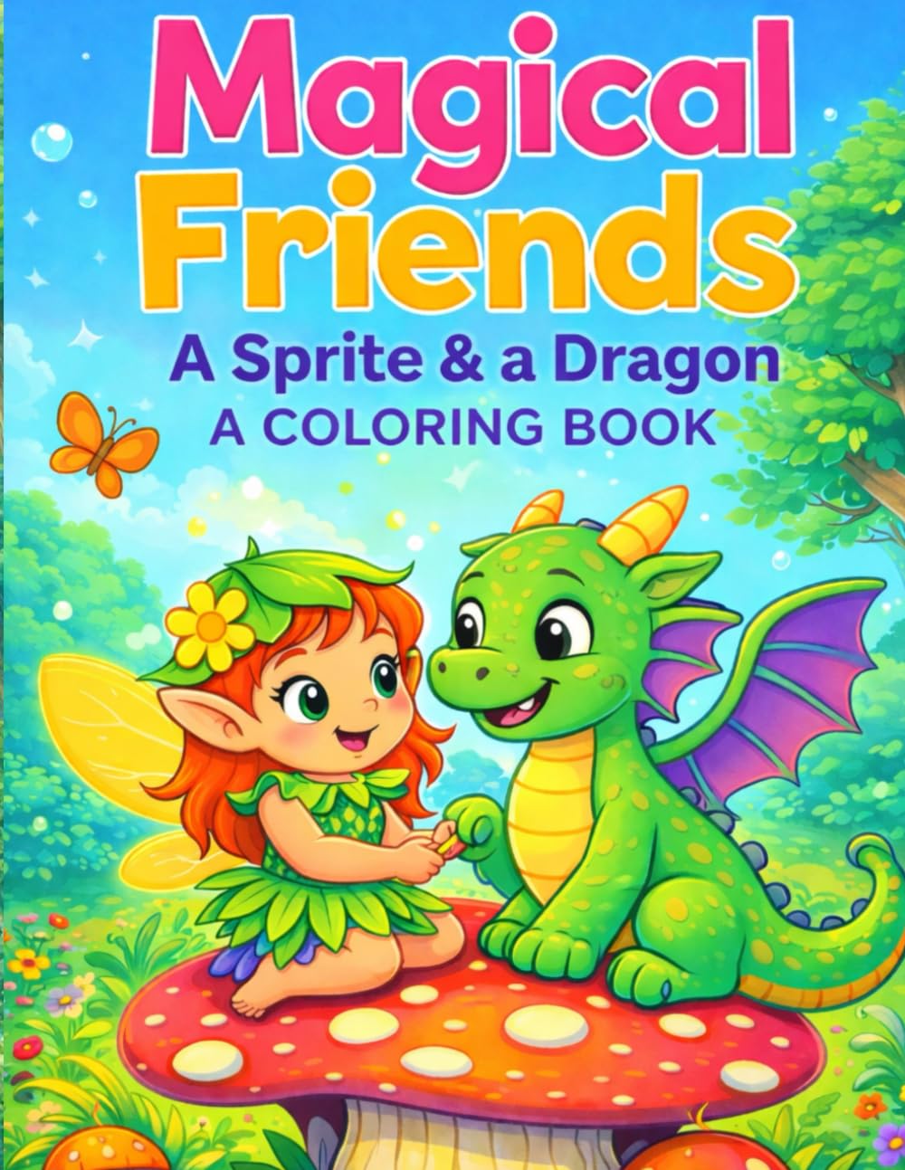 Magical Friends: A Sprite & a Dragon: A Coloring Book