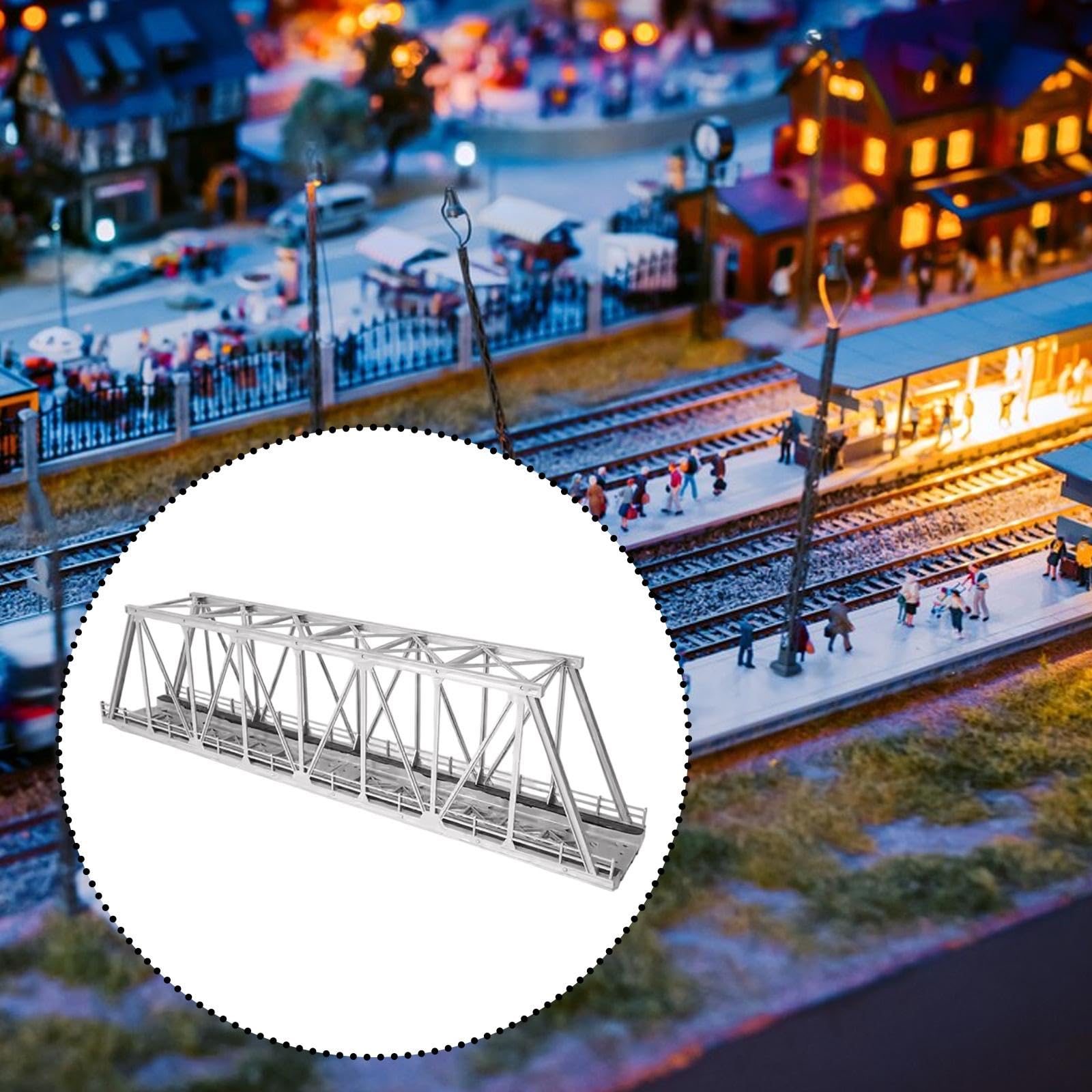 Ponte a Traliccio in Scala HO 1/87, Modello per Ferrovie in Miniatura, Doppio Binario, 40.7cm (16.02")