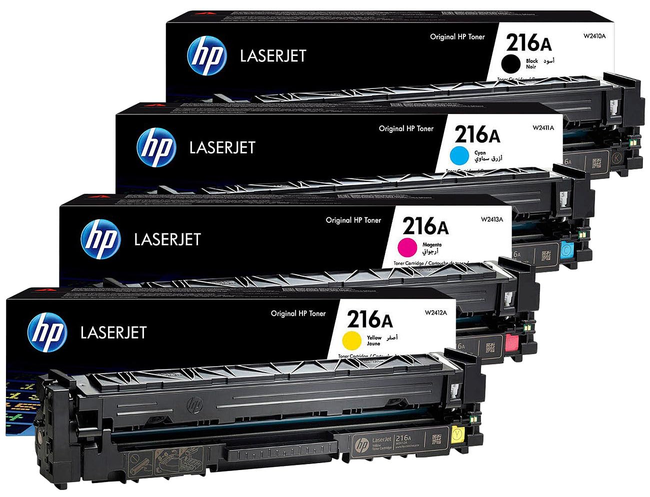HP Cartouches de toner d'origine 216A W2410A - 13A, BK/C/M/Y, Cartouche Imprimante
