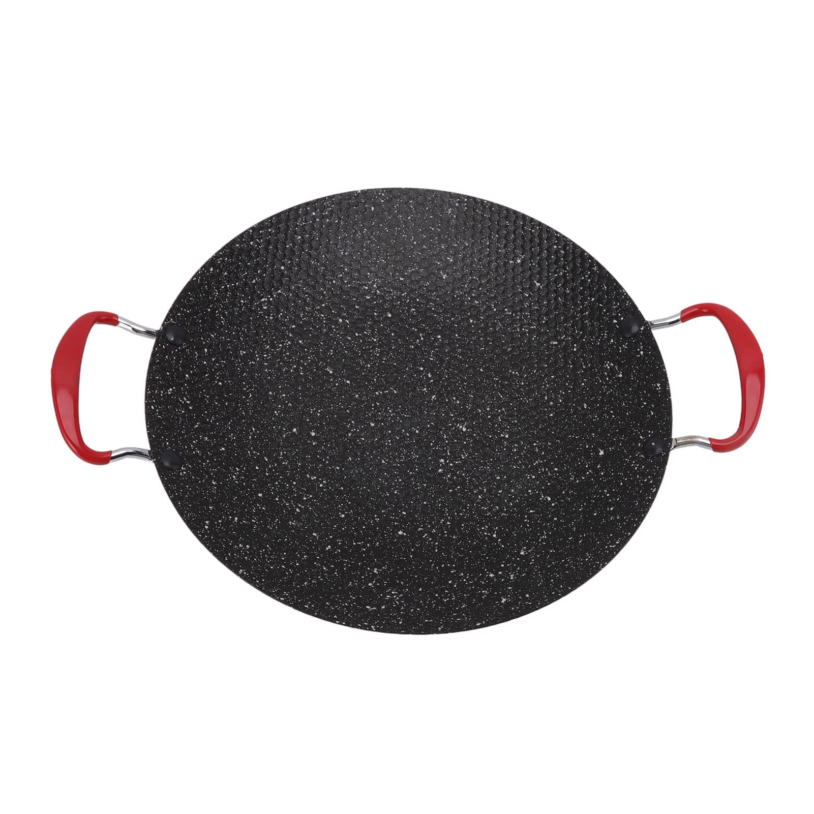 Rengue Griglia per Barbecue Antiaderente in Ferro e Pietra Maifan, Padella Rotonda con Manico Antiscottatura, Calore Uniforme per Barbecue da Campeggio in Giardino, in Stile Coreano, di Casa (38 cm)