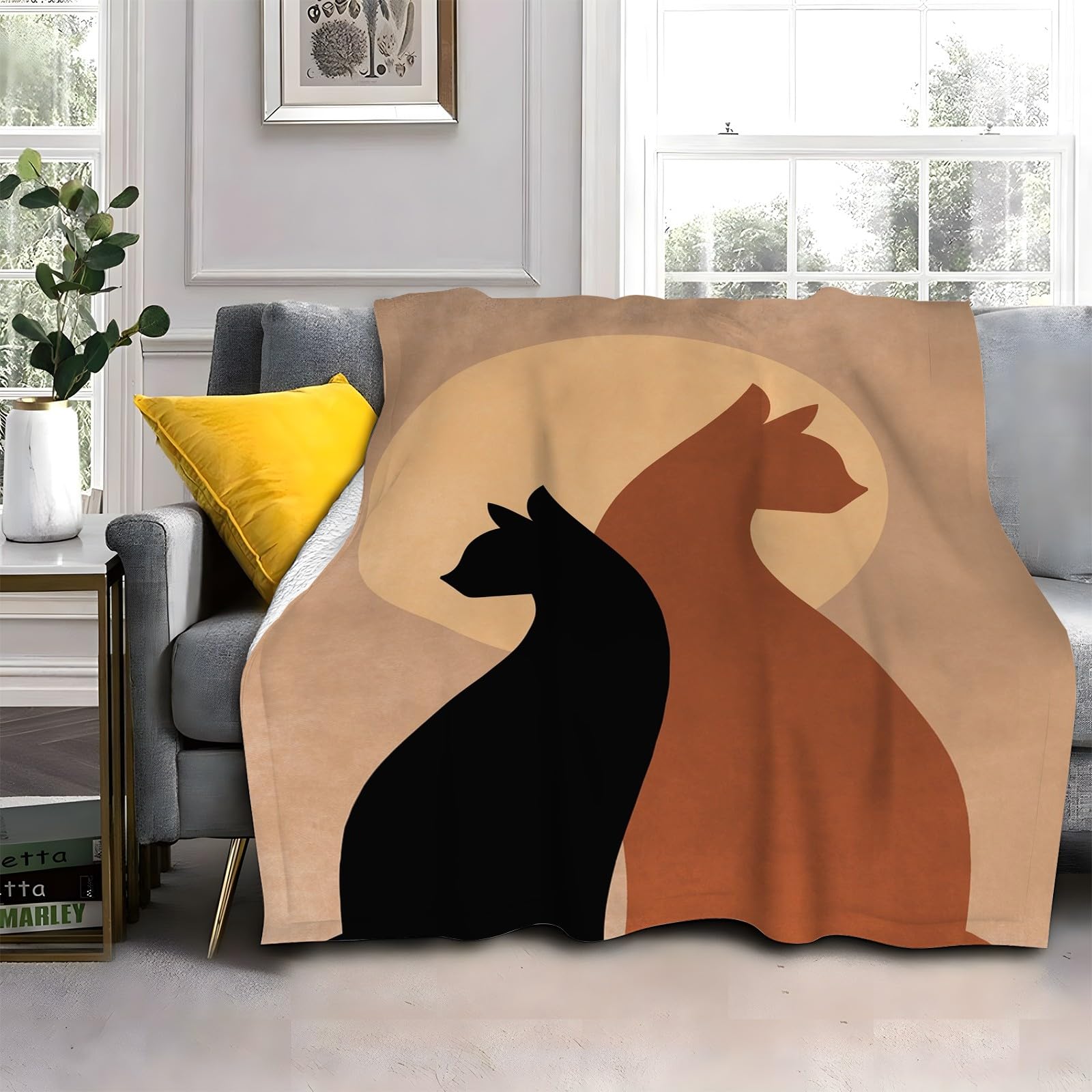 Koc Koło Kocy Kocie Łóżko Pojedyncze Ciepły Miękki Koc Sofa Puszysty Flanelowy 180 x 200 cm Na Wszystkie Pory Roku