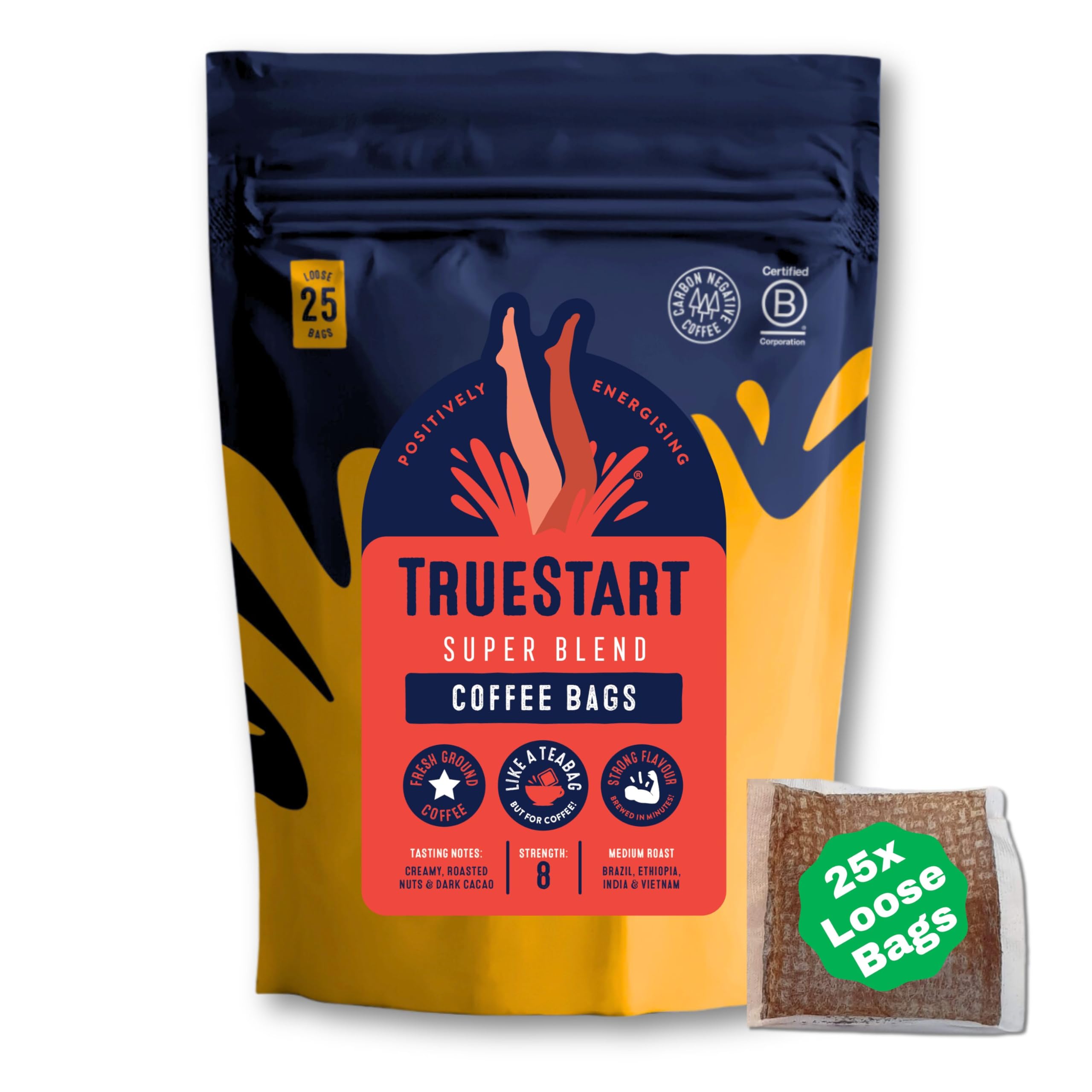 Truestart Coffee Strong Super Blend Coffee Bags - 25X Coffee Bags