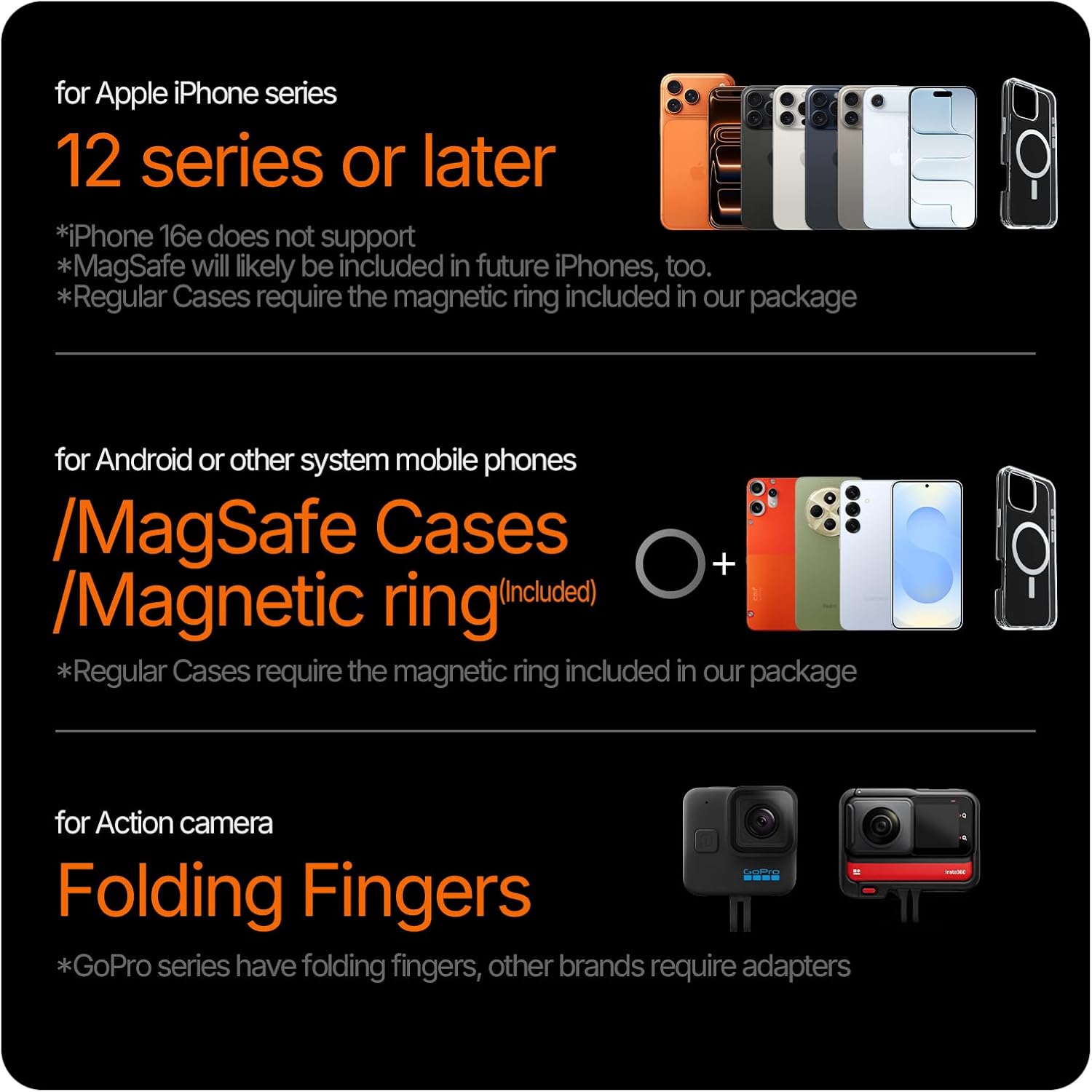 Neck Phone Holder Magnetic Hands Free for POV/Vlog Selfie Chest Mount with Strap Perfect for Recording, Cooking, Cycling Compatible with iPhone, Android, 27.5inch Flexible Hose for 100lb-265lb Weight - Image 7