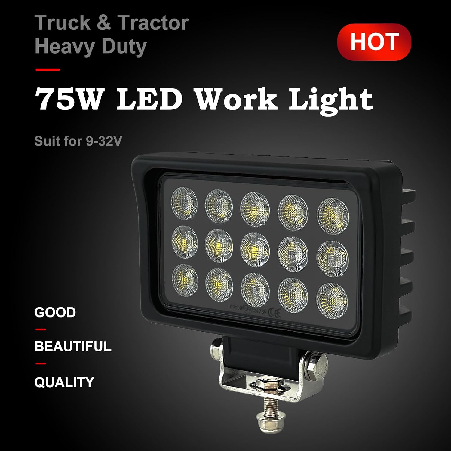 Heavy Duty LED Work Lights for Truck, 2-Pack 150W 12000Lms Tractor Lights, IP68 Waterproof Excavator Flood Lights Offroad Lighting, Universal 12V/24V