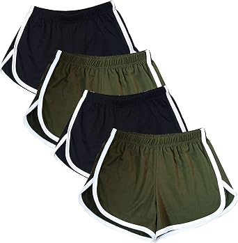 Cameway 4 Pack Womens Cotton Yoga Dance Short Pants Summer Athletic Cycling Hiking Sports Shorts