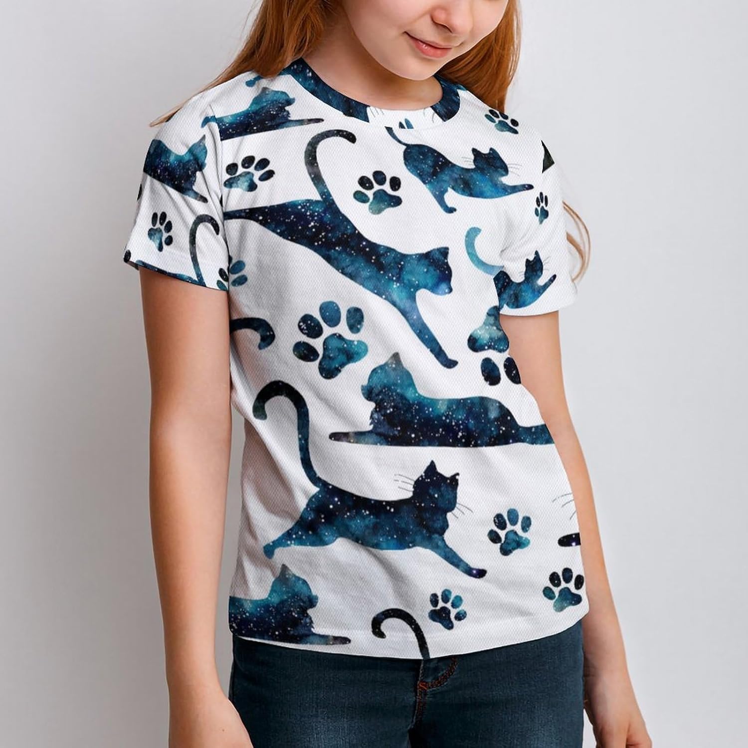 子供Tシャツ 半袖 Tシャツ 猫の肉球柄 猫柄 子供服 子ども服