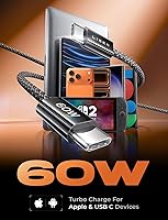 Vista 3 de LISEN Cable USB C, paquete de 5 cables USBC a USBC [0.5 pies] para iPhone 17 16e 15 Pro Max, cable de carga rápida de 60 W C a C para Galaxy Negro