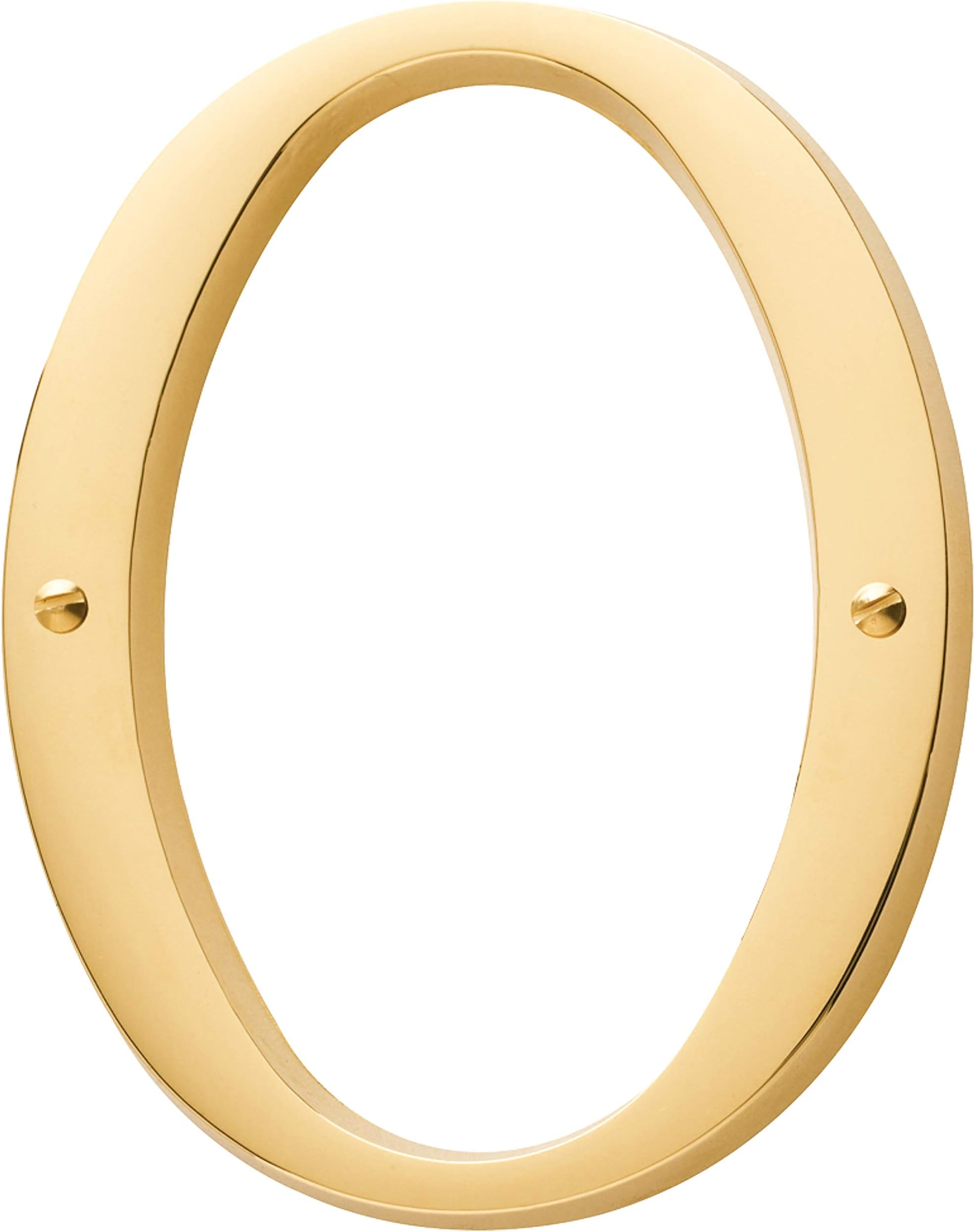 Kwikset Baldwin Estate 90670.003.CD Solid Brass Traditional House Number Zero in Polished Brass, 4.75"