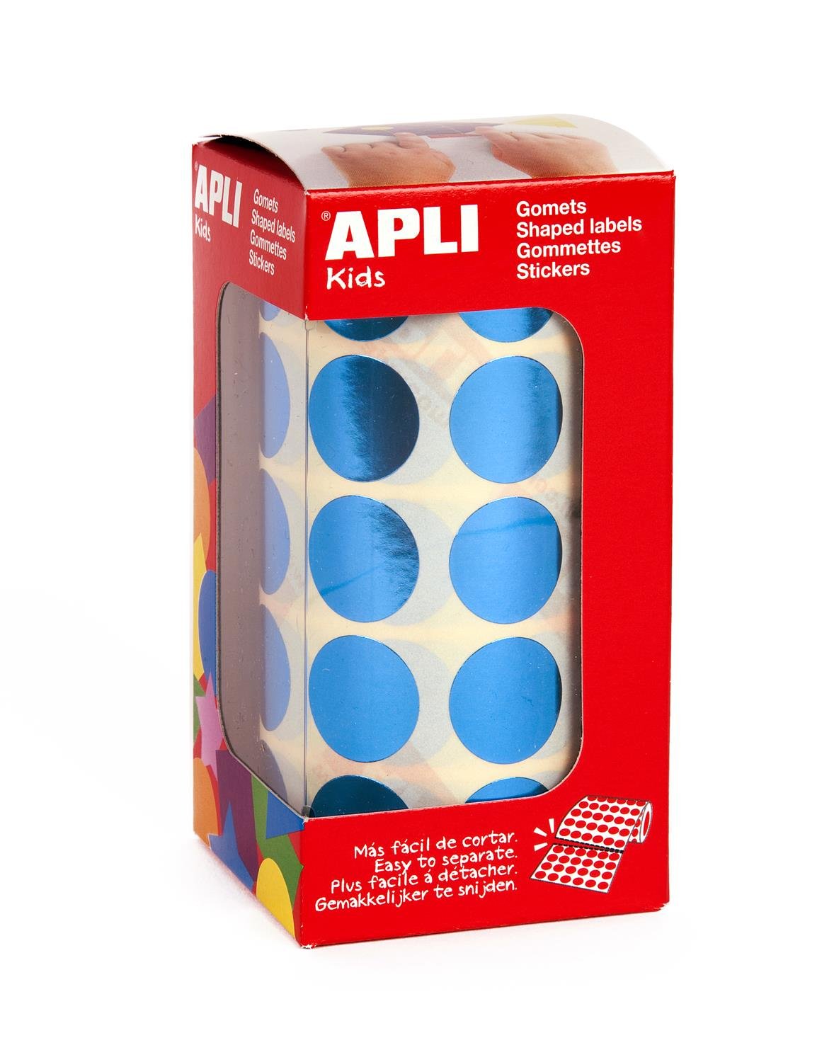 Apli Kids 12048 Roll of 1770 Round Stickers Metallic Blue Diameter 20 mm