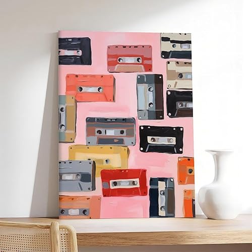 Miniatura 7 de Cinta de casete retro con mezcla de música, viejas escuelas, amante de la música, suave rosa Y2Ks, póster de lienzo femenino para pared, decoración