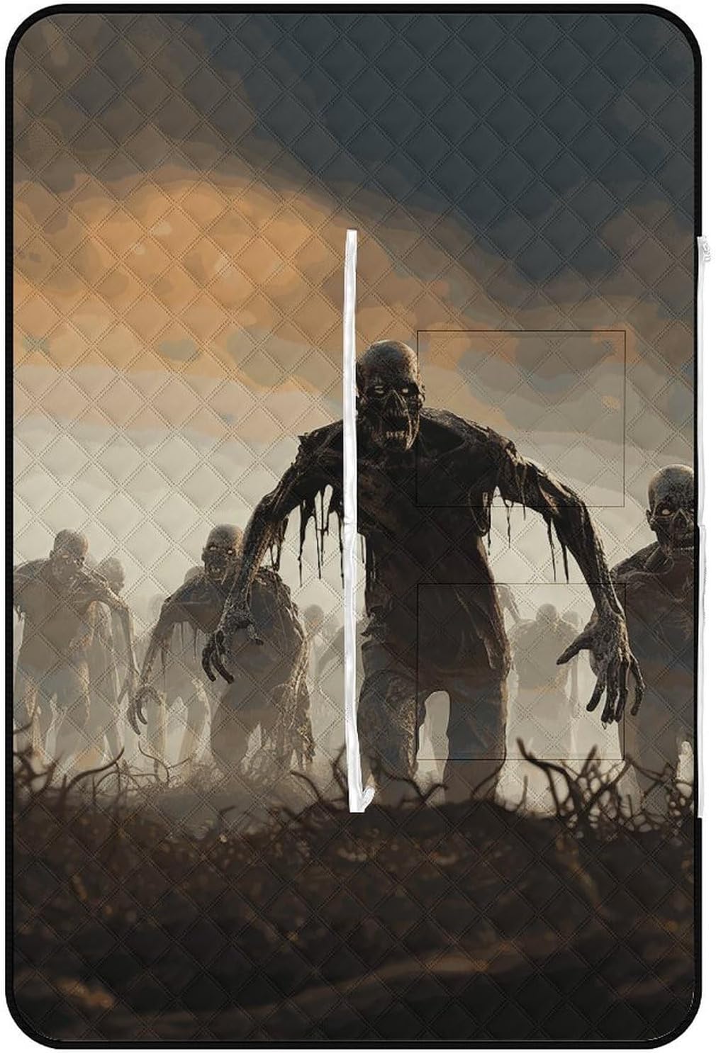 Many Zombie Picnic Blanket 150x100cm, Foldable 2-in-1 Picnic Mat and Tote Bag Portable Waterproof Beach Mat Sandproof Outdoor Blanket for Park, Hiking, Beach, Camping, Travel