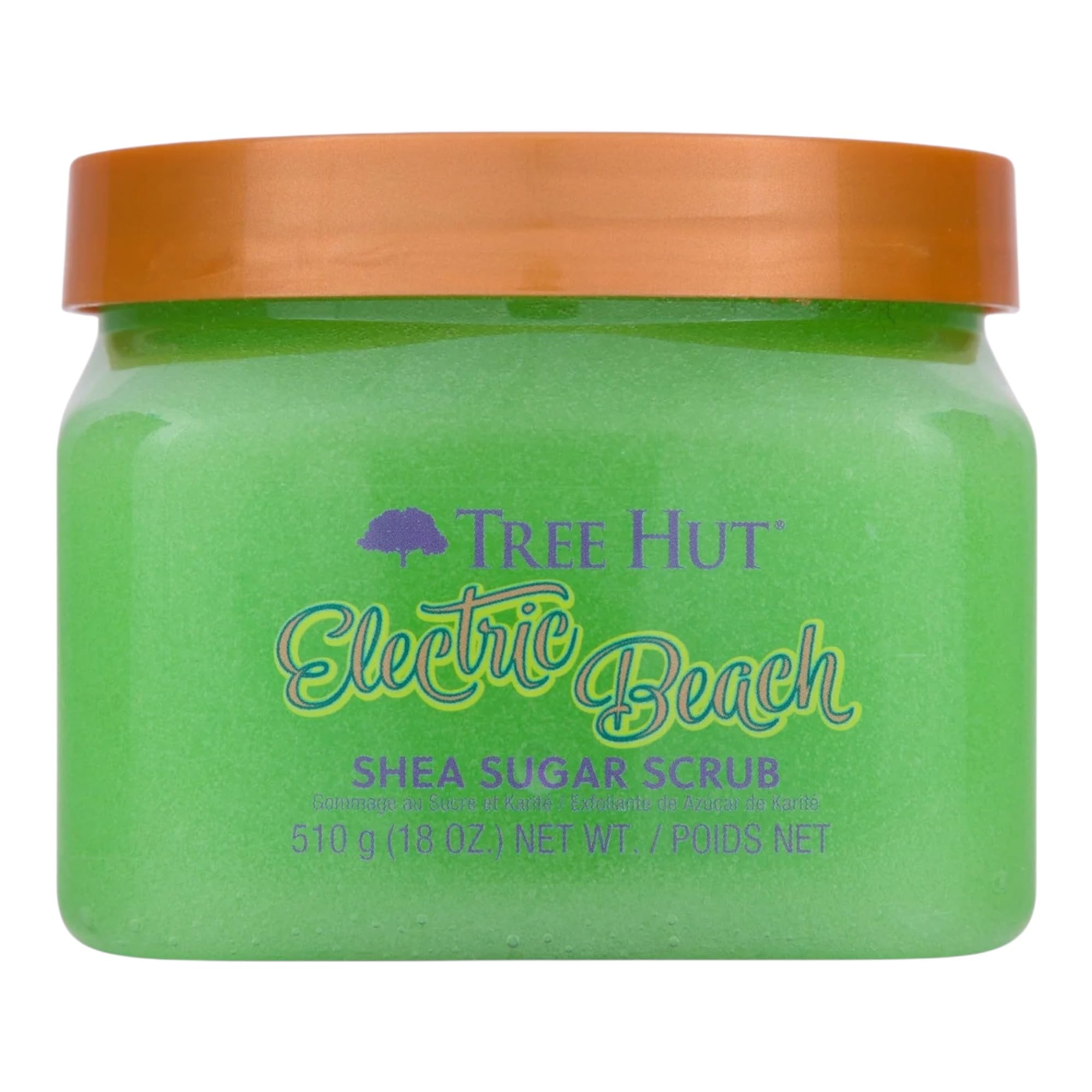 Tree Hut Electric Beach Shea Sugar Scrub, Exfoliating, Hydrating & Moisturizing Body Scrub with Shea Butter & Nourishing Essential Oils, Smooth & Soften Skin, Refreshing Skincare Essential, 18 oz