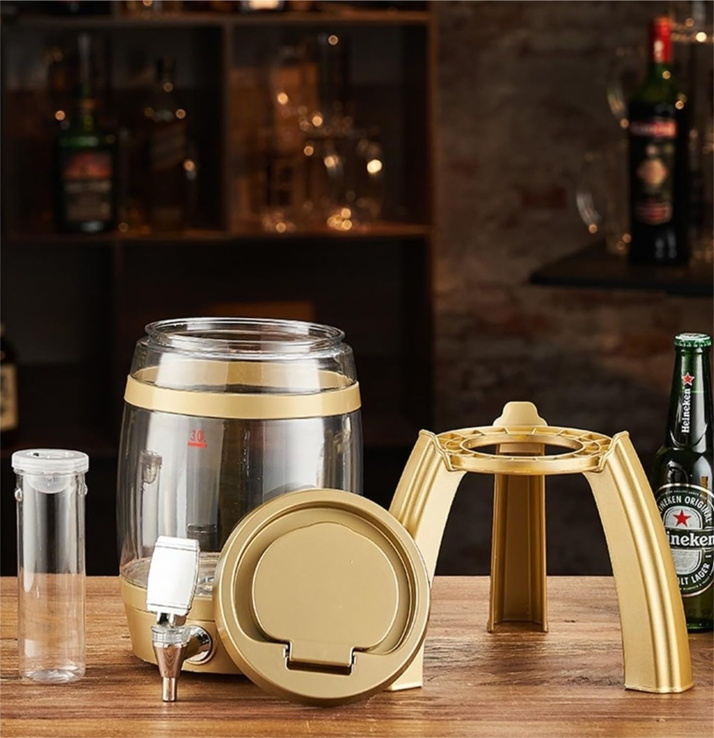 Servidor de Zumo para Fiestas, dispensador de Bebidas para Eventos y Bar en casa, contenedor de Agua Grande, Blanco, 25,5x41,5 cm